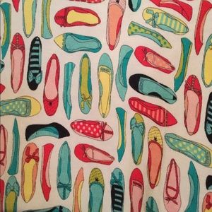 Talbot Sweater-Shoes Print-Red Teal Large Cute!!